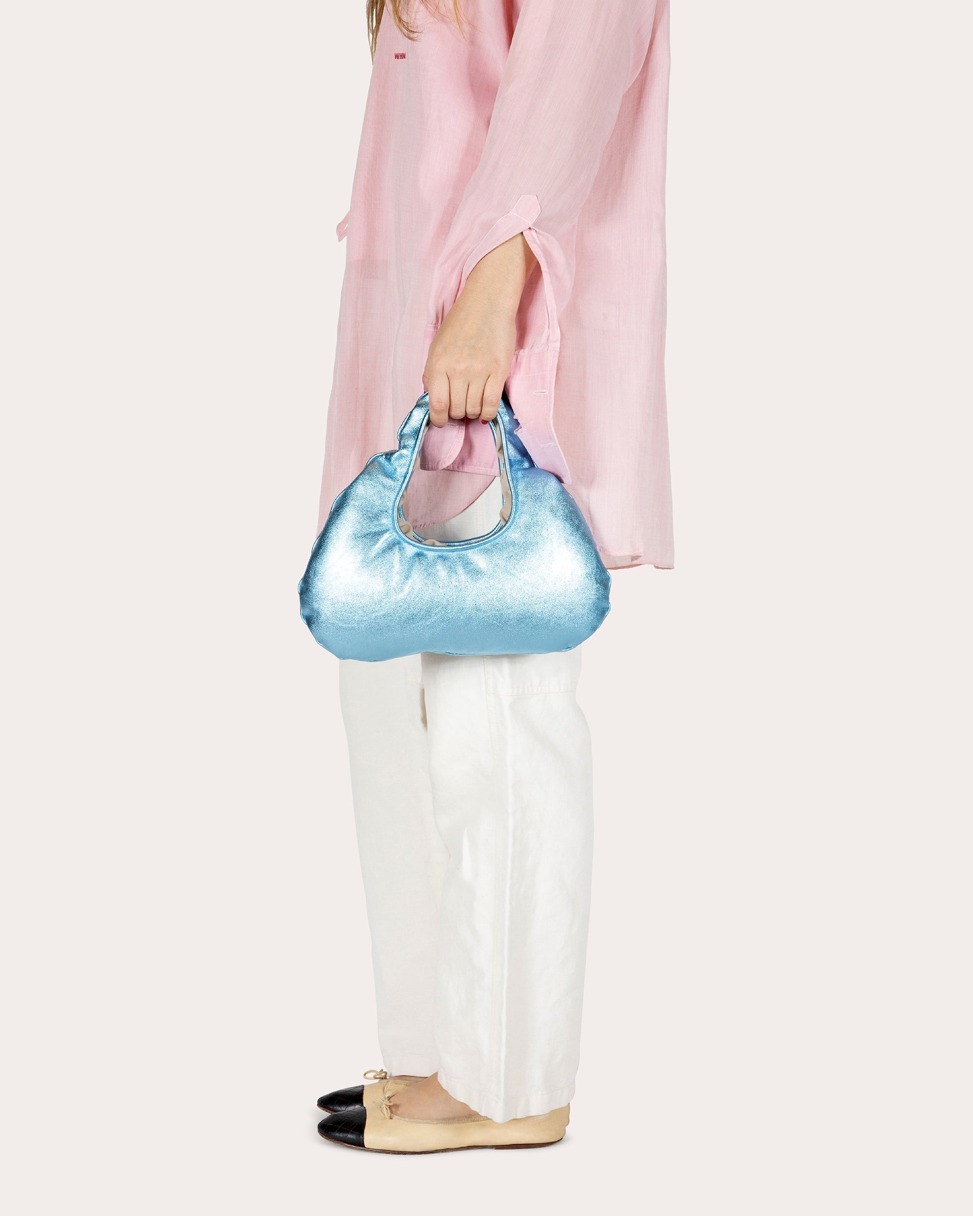 Micro Cloud Pearlescent-Leather Tote