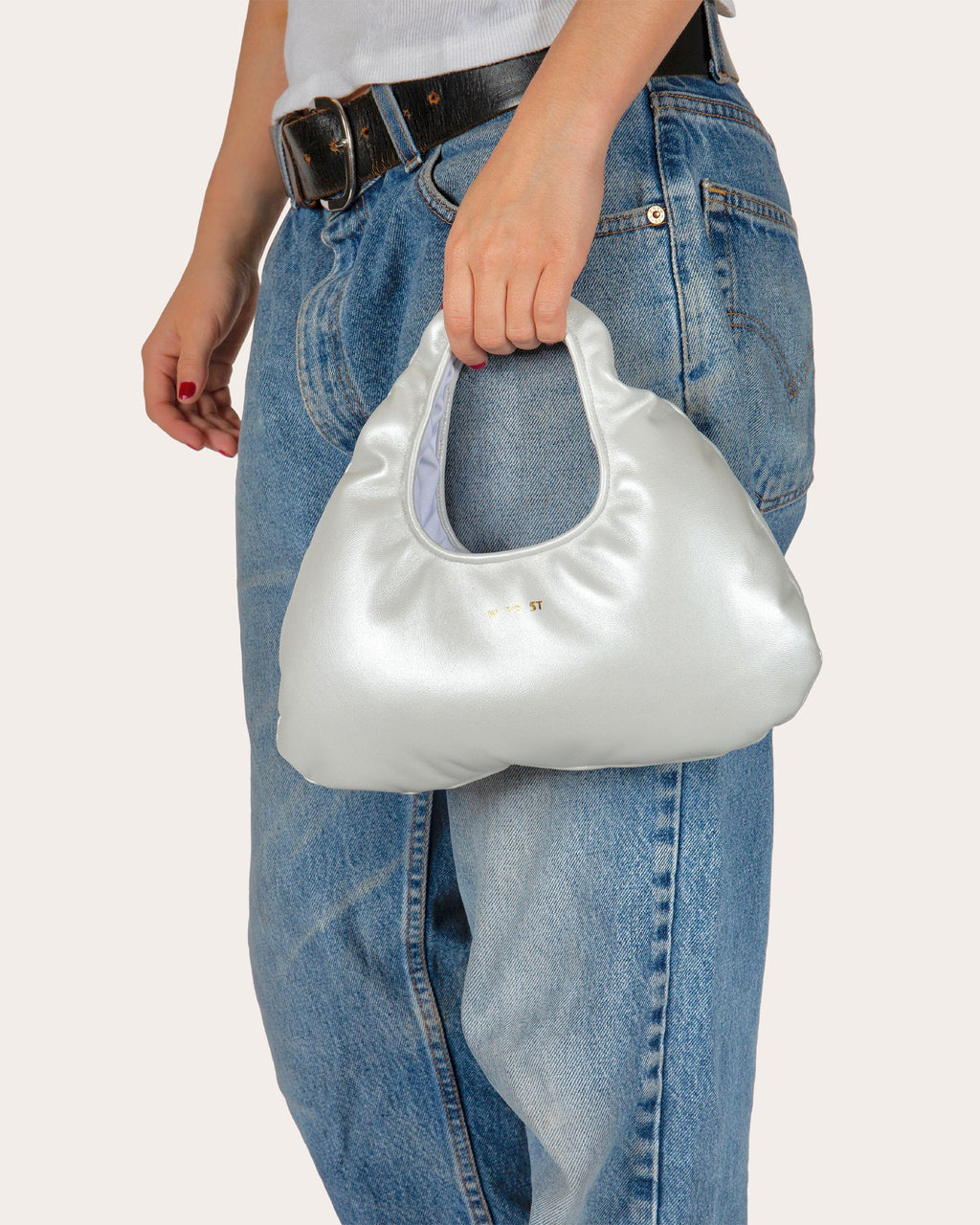 Micro Cloud Pearlescent-Leather Tote