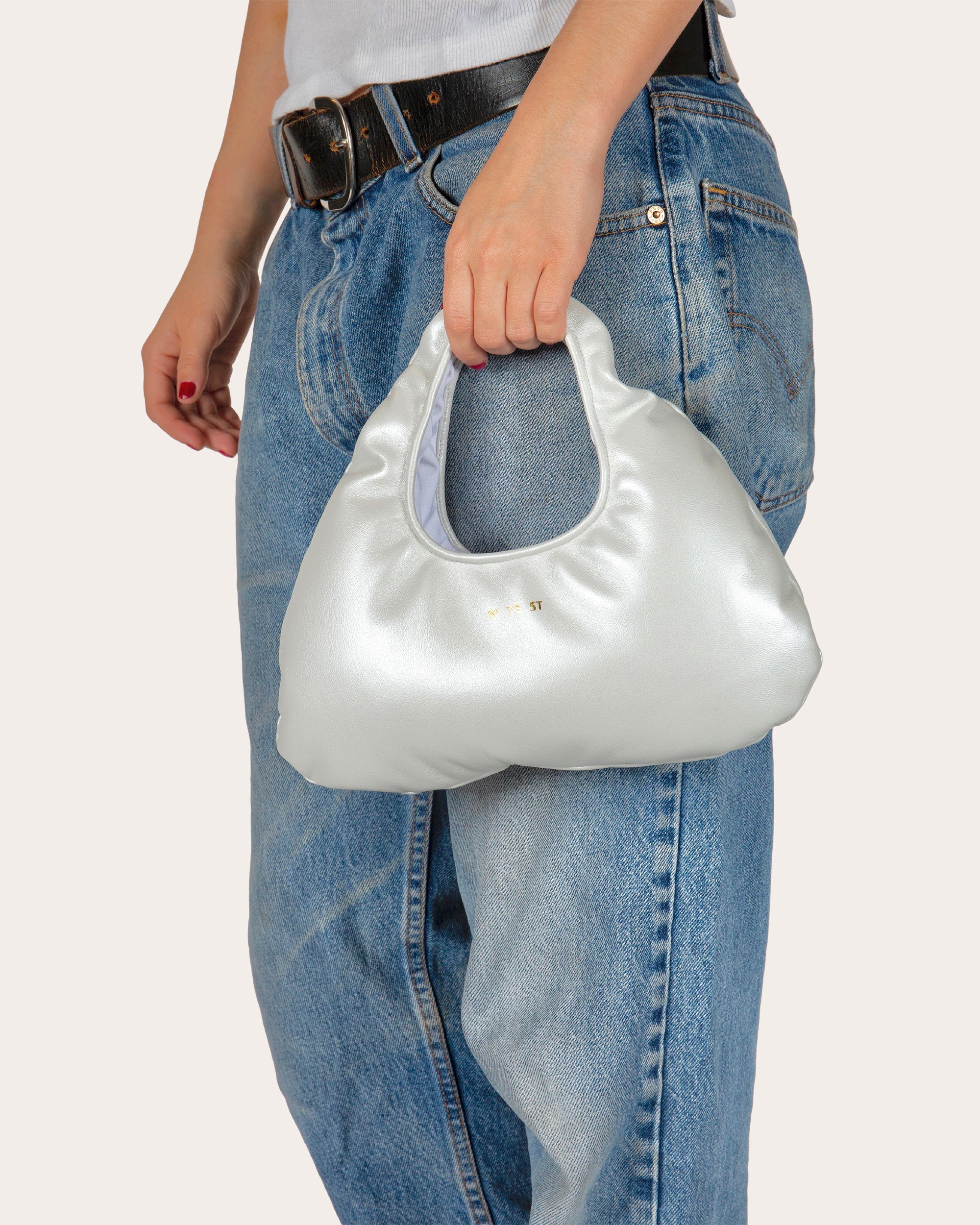 Micro Cloud Pearlescent-Leather Tote