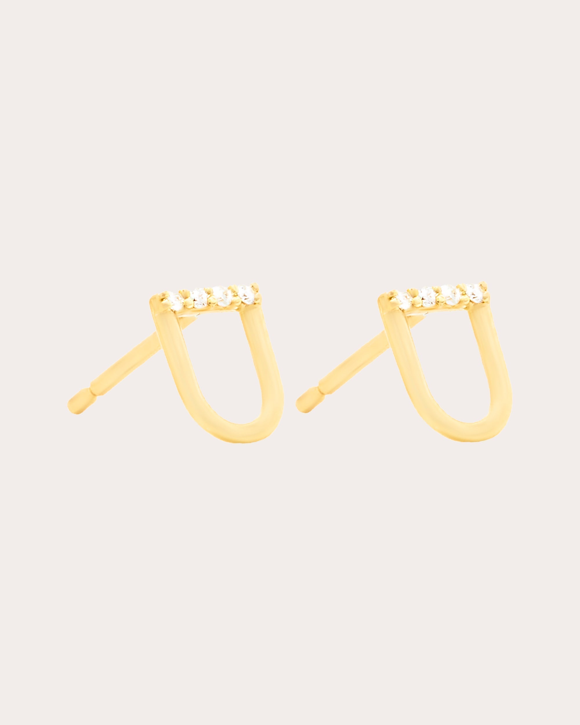 Edge Mini 14K Gold Diamond Link Earrings