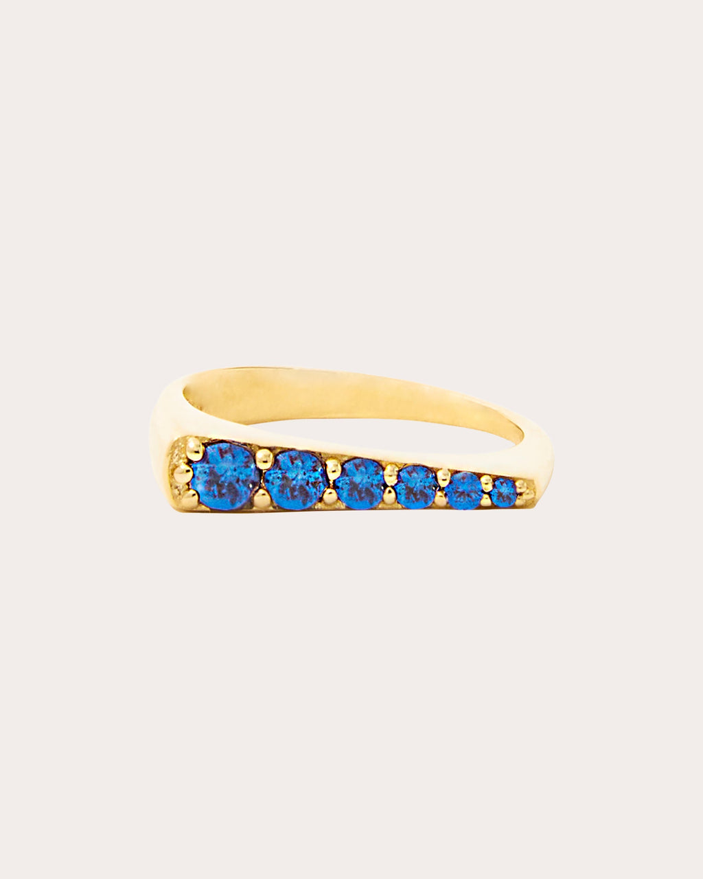 Edge 14K Gold Sapphire Tapered Stacking Ring