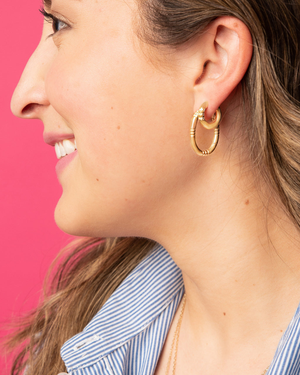 Crew Small 14K Gold Diamond Oval Hoop Earrings