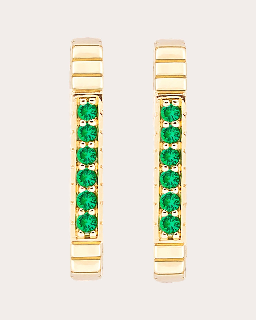 Spark 14K Gold Emerald Hoop Earrings