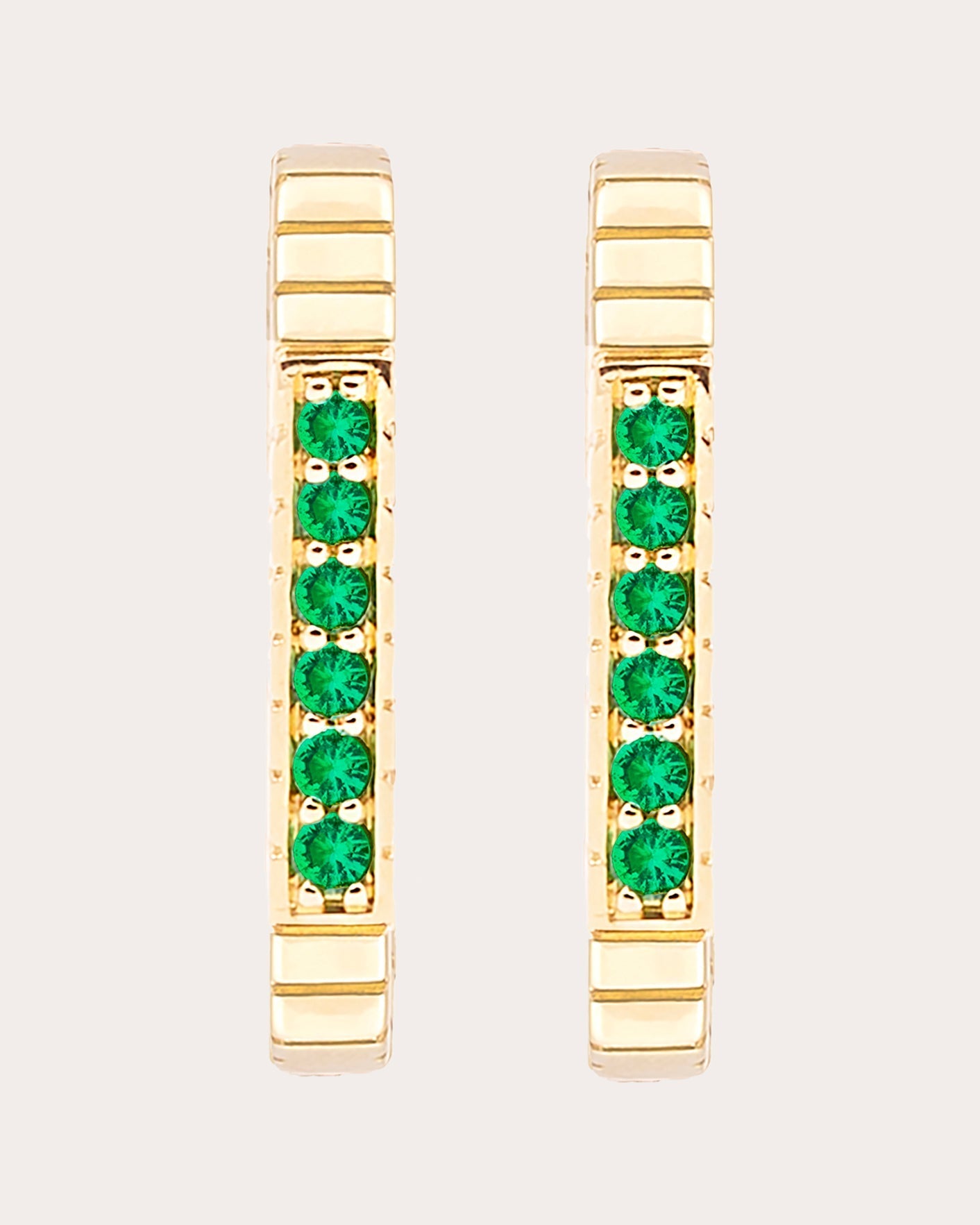 Spark 14K Gold Emerald Hoop Earrings