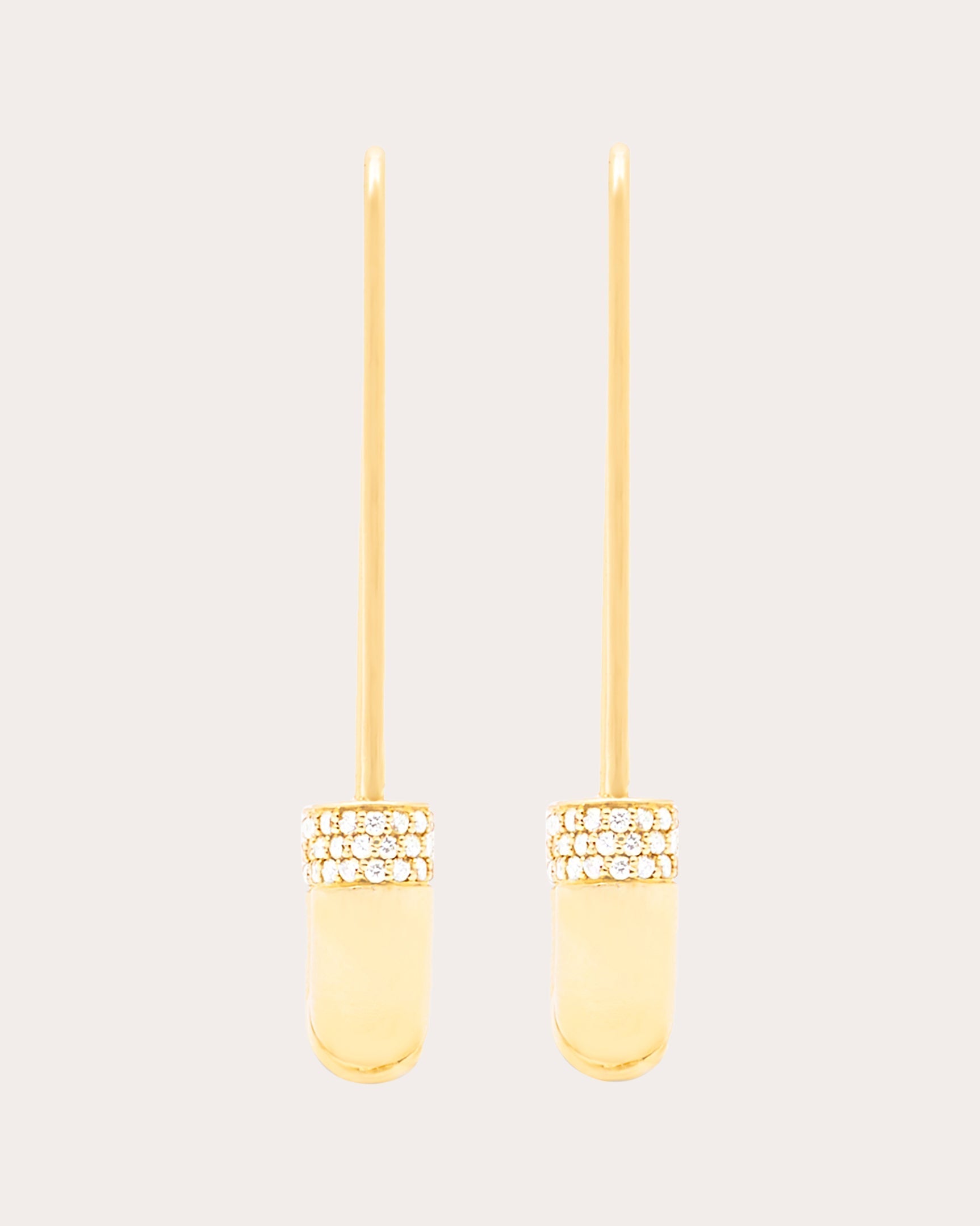 Crew 14K Gold Diamond Tube Earrings