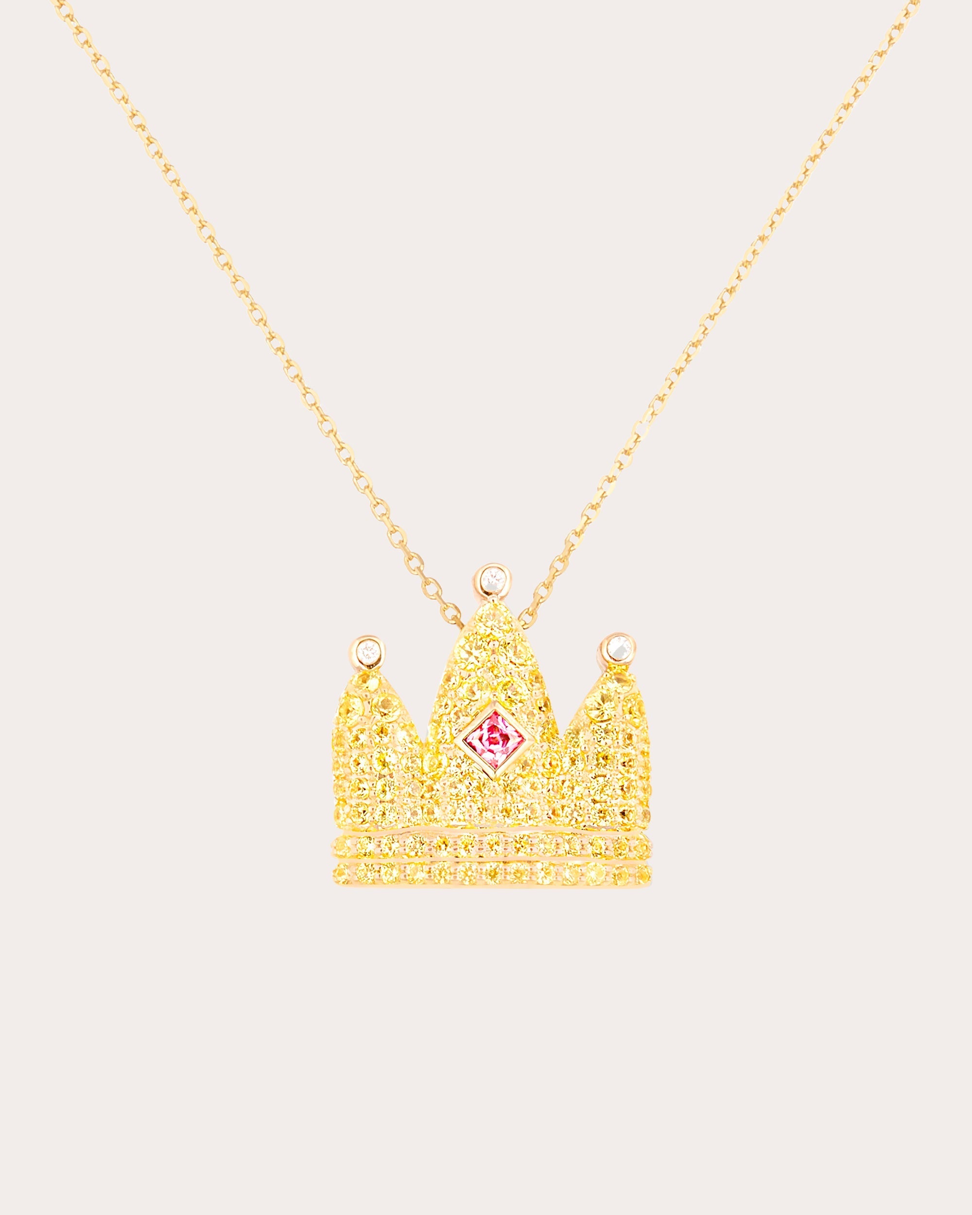 Juju Crown 14K Gold Multi-Stone Pendant Necklace