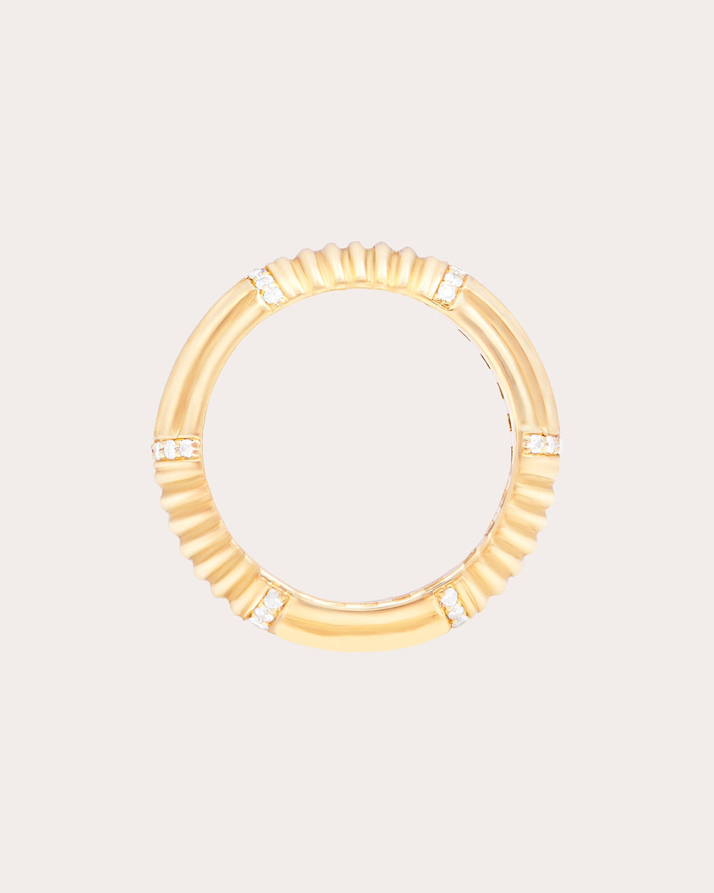 Found 14K Gold Diamond Ribbed Stacking Band Ring
