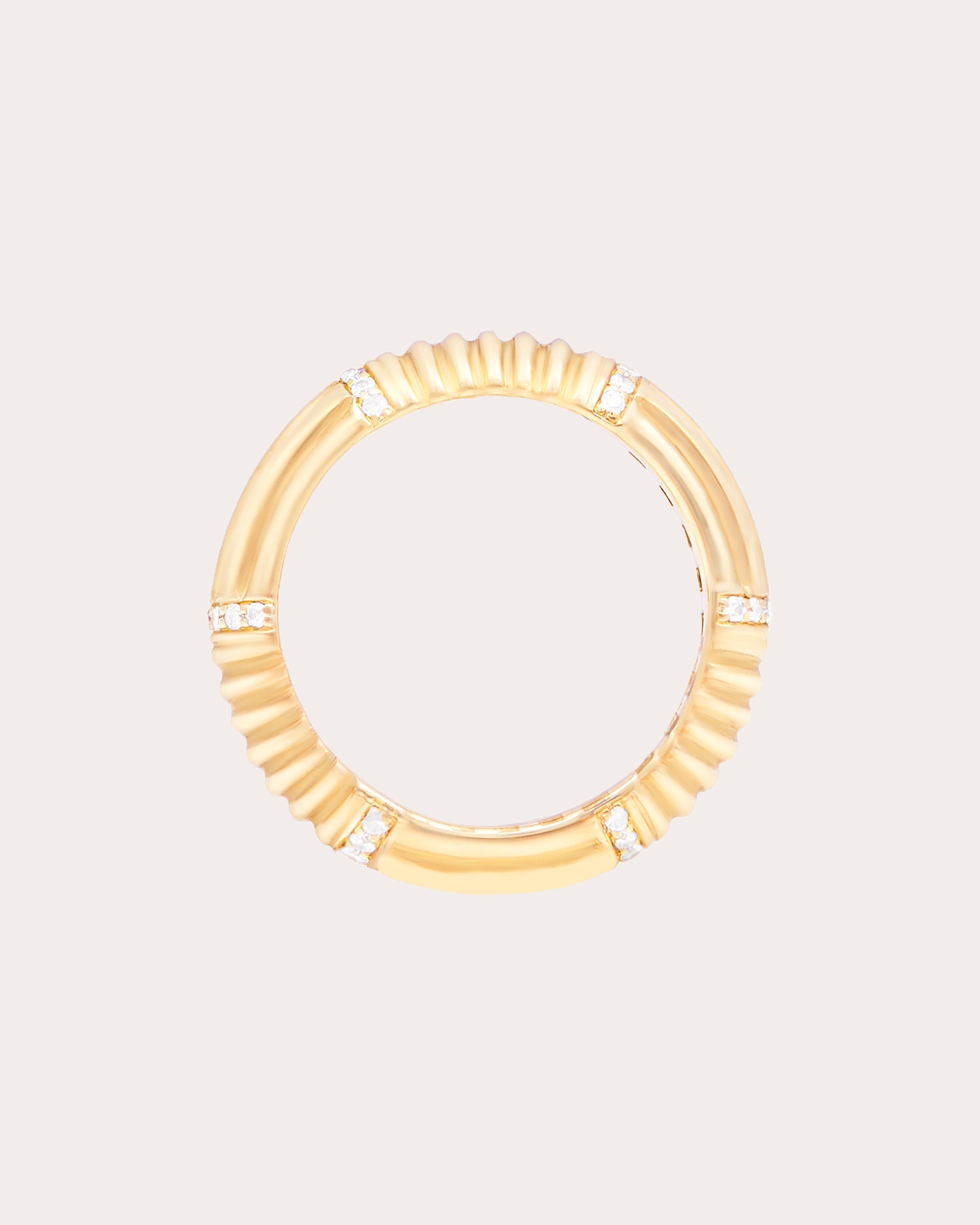 Found 14K Gold Diamond Ribbed Stacking Band Ring