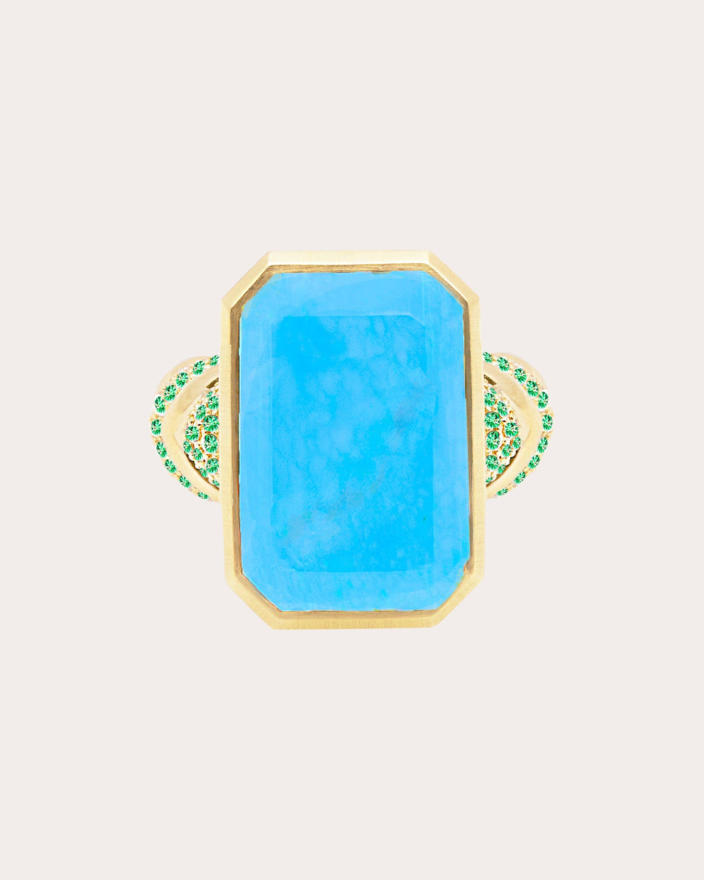 Spark 14K Gold Turquoise and Emerald Ring