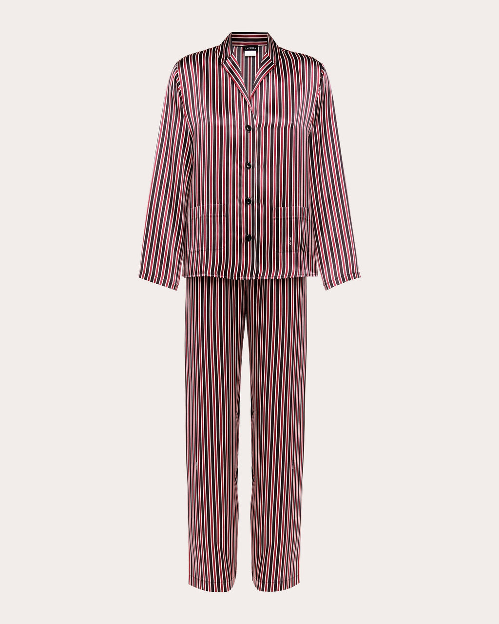 Striped Silk-Satin Pajama Set