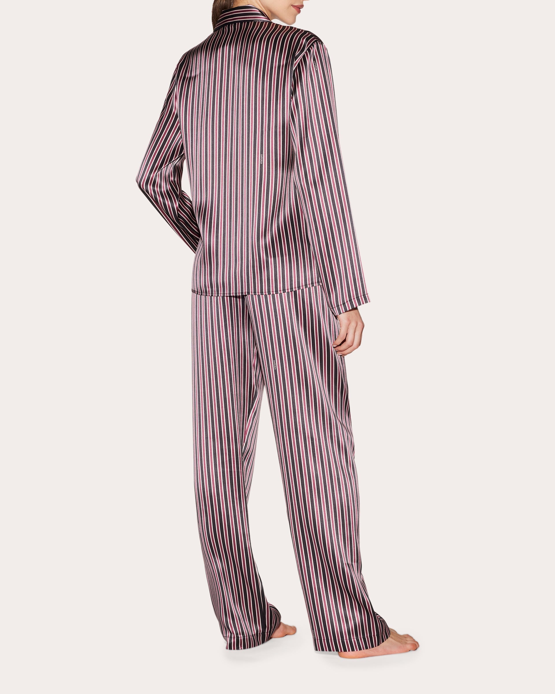 Striped Silk-Satin Pajama Set