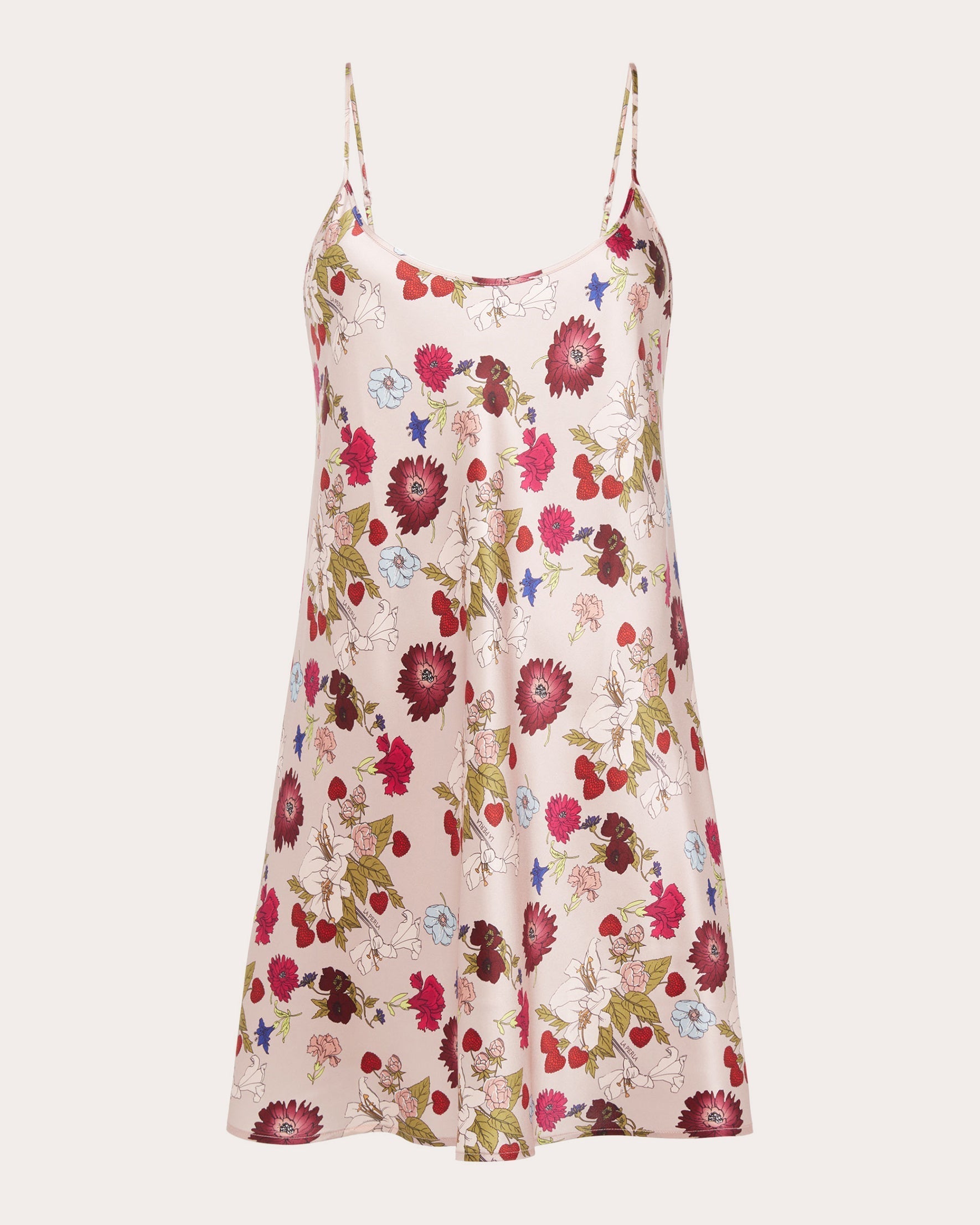 Floral-Print Silk-Satin Chemise