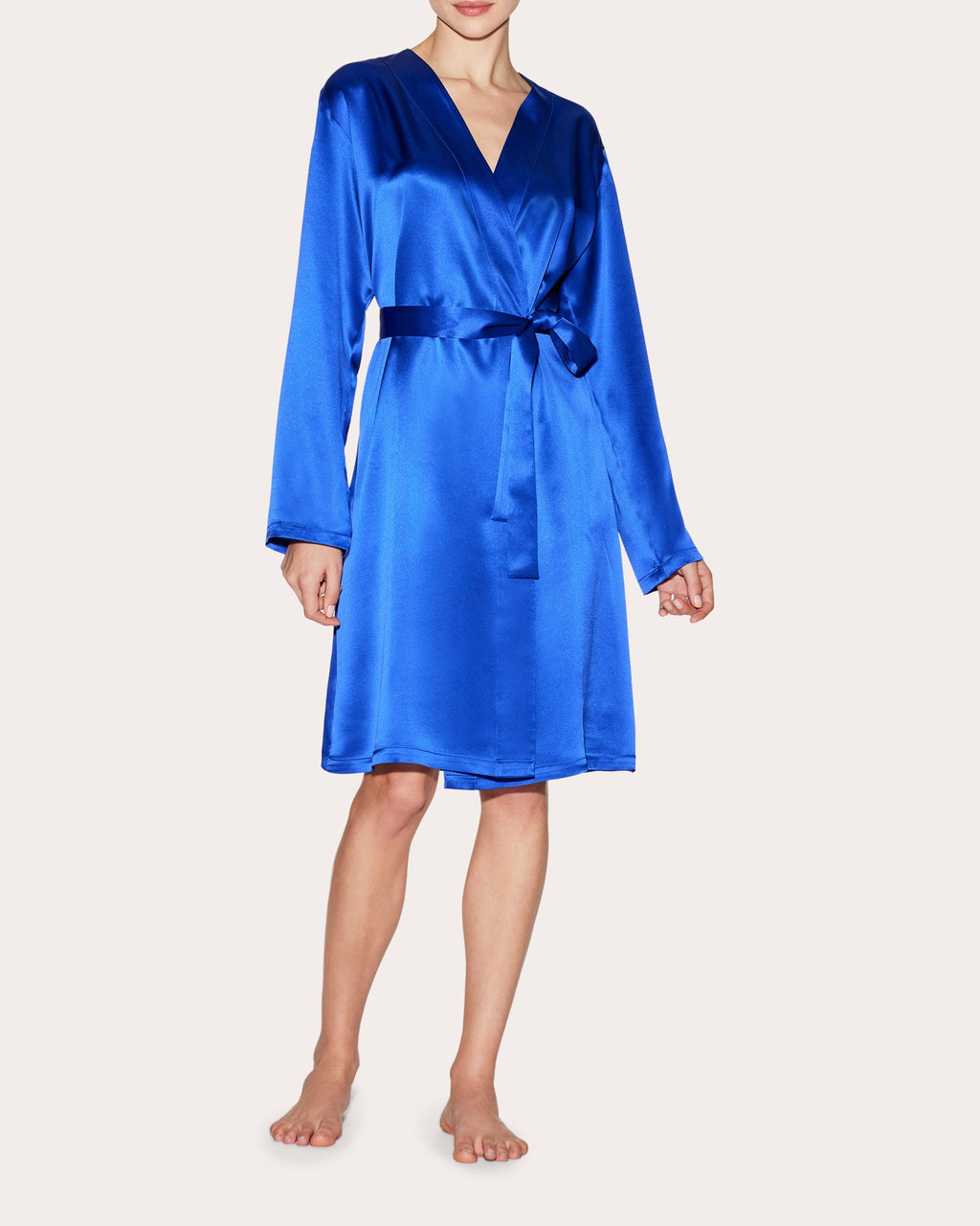 Belted Silk-Satin Robe