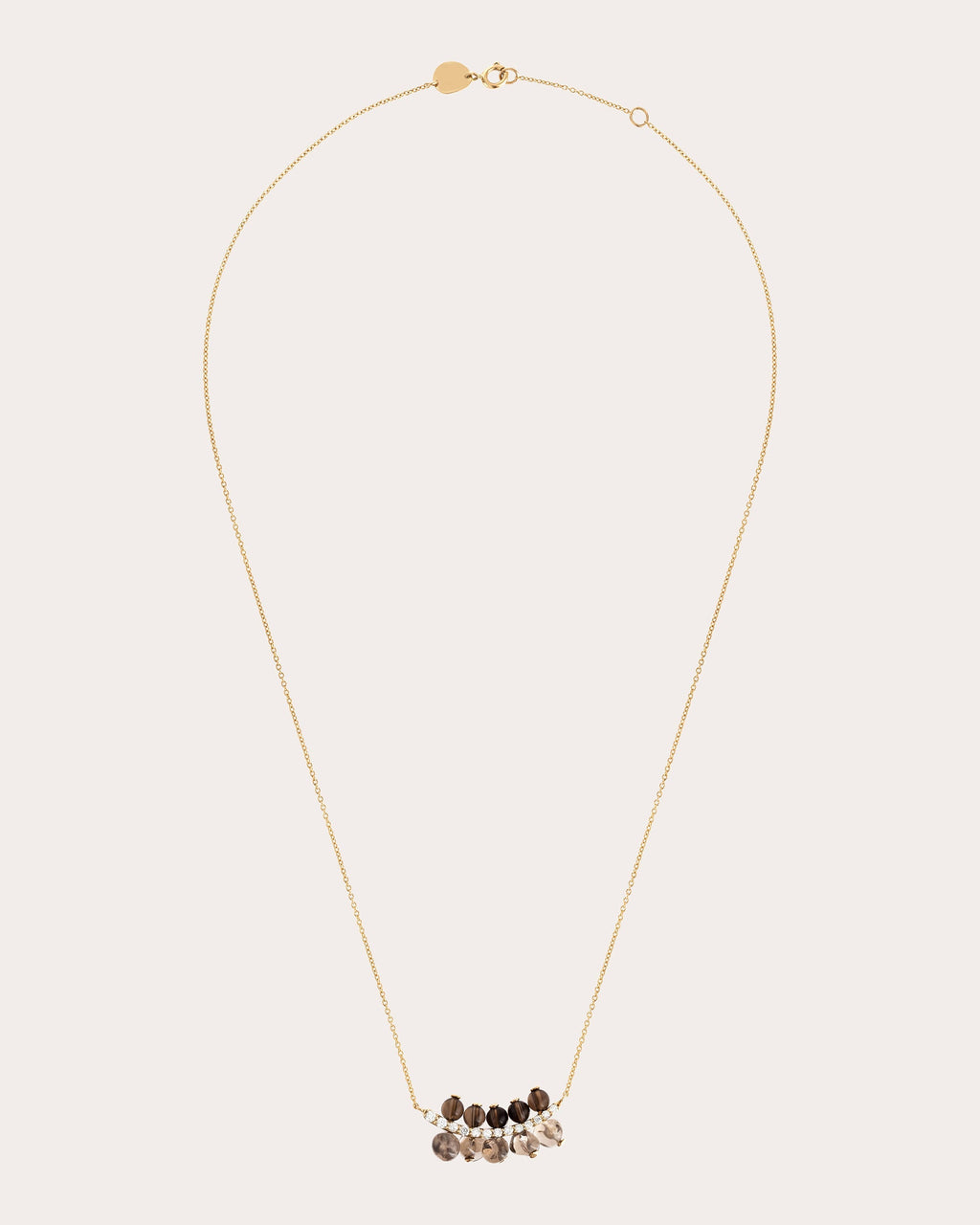 Vanilla 18K Gold Smokey Quartz and Diamond Necklace