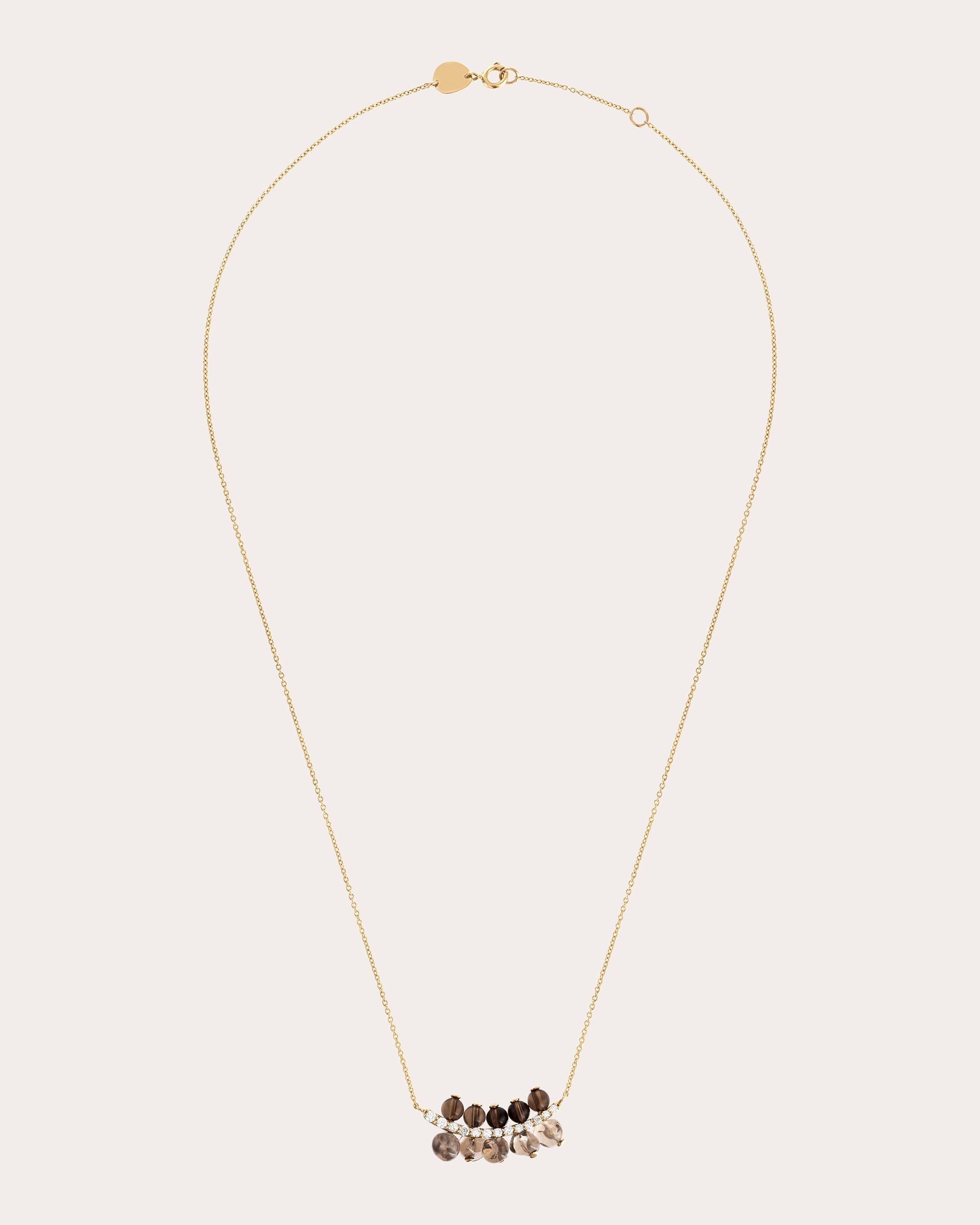 Vanilla 18K Gold Smokey Quartz and Diamond Necklace