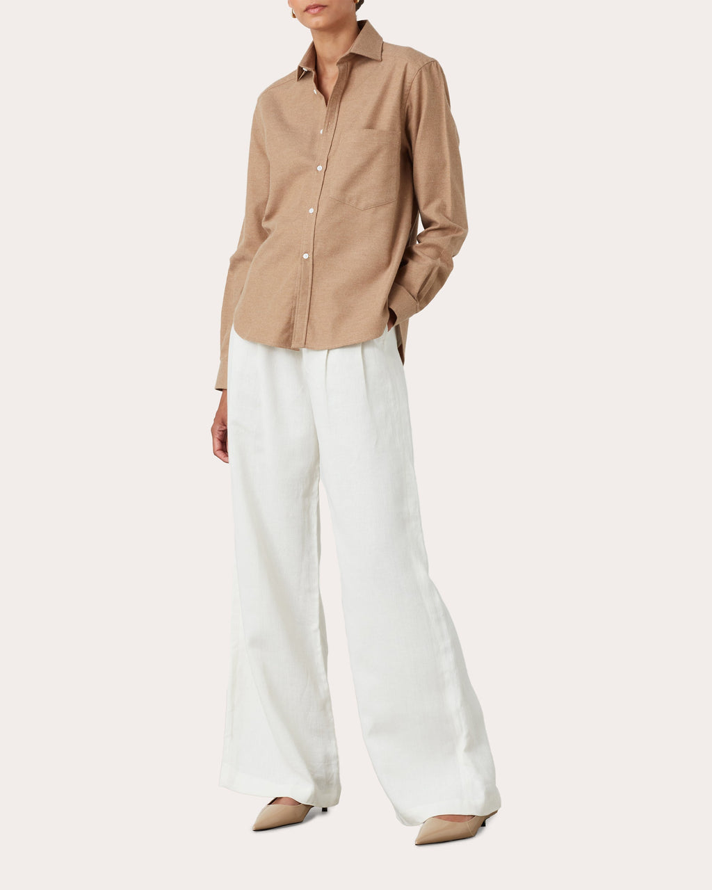 The Classic Brushed Cotton-Cashmere Blend Shirt