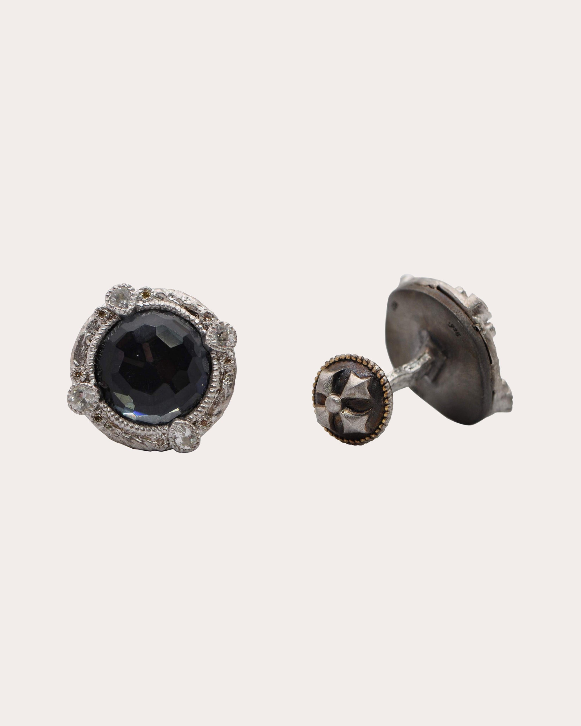 Sterling Silver Multi-Stone Cufflinks