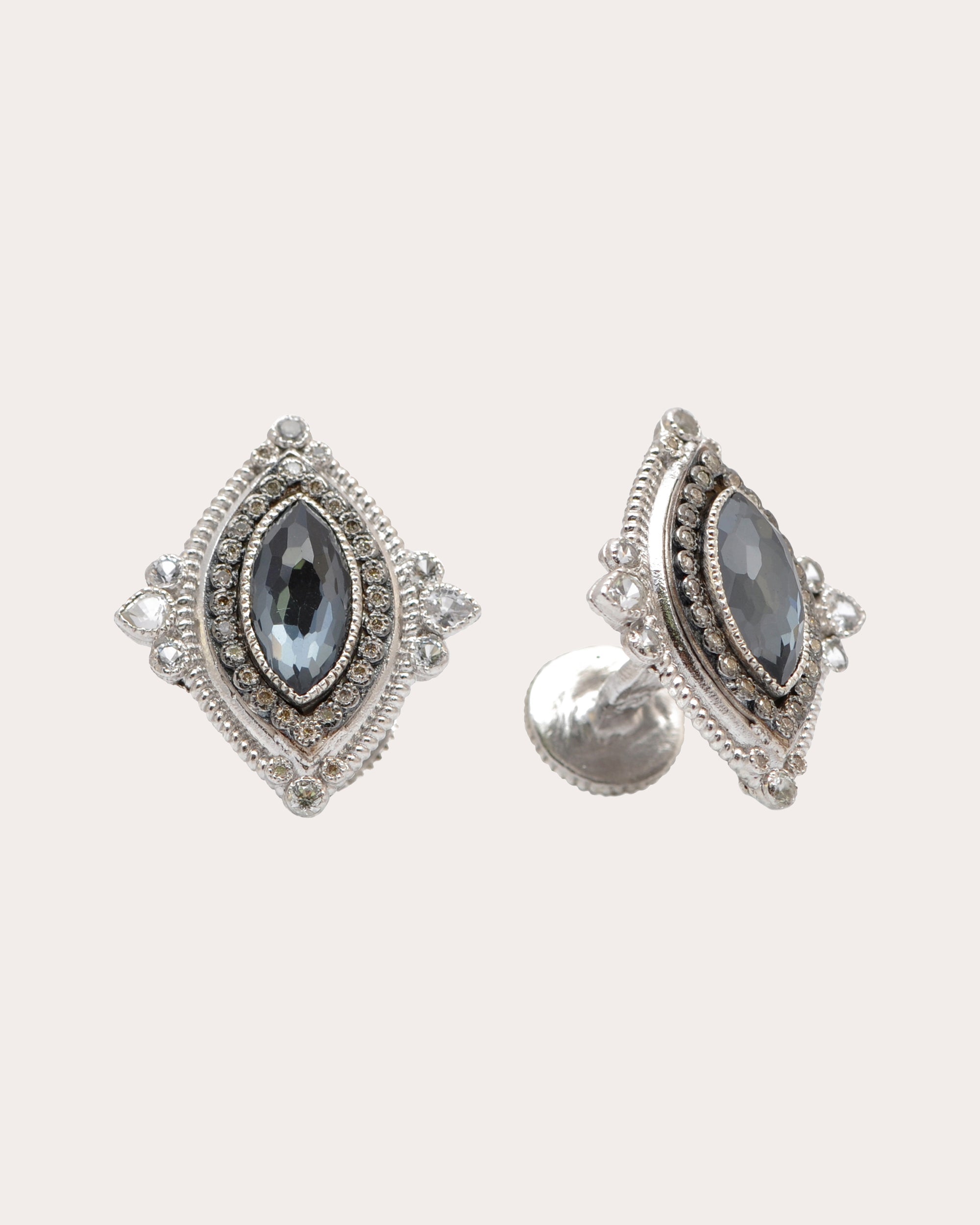Sterling Silver Multi-Stone Cufflinks