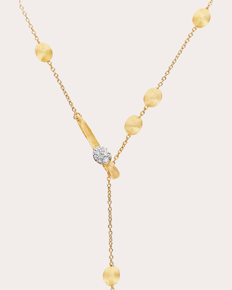 Soffio 18K Gold Diamond Lariat Necklace