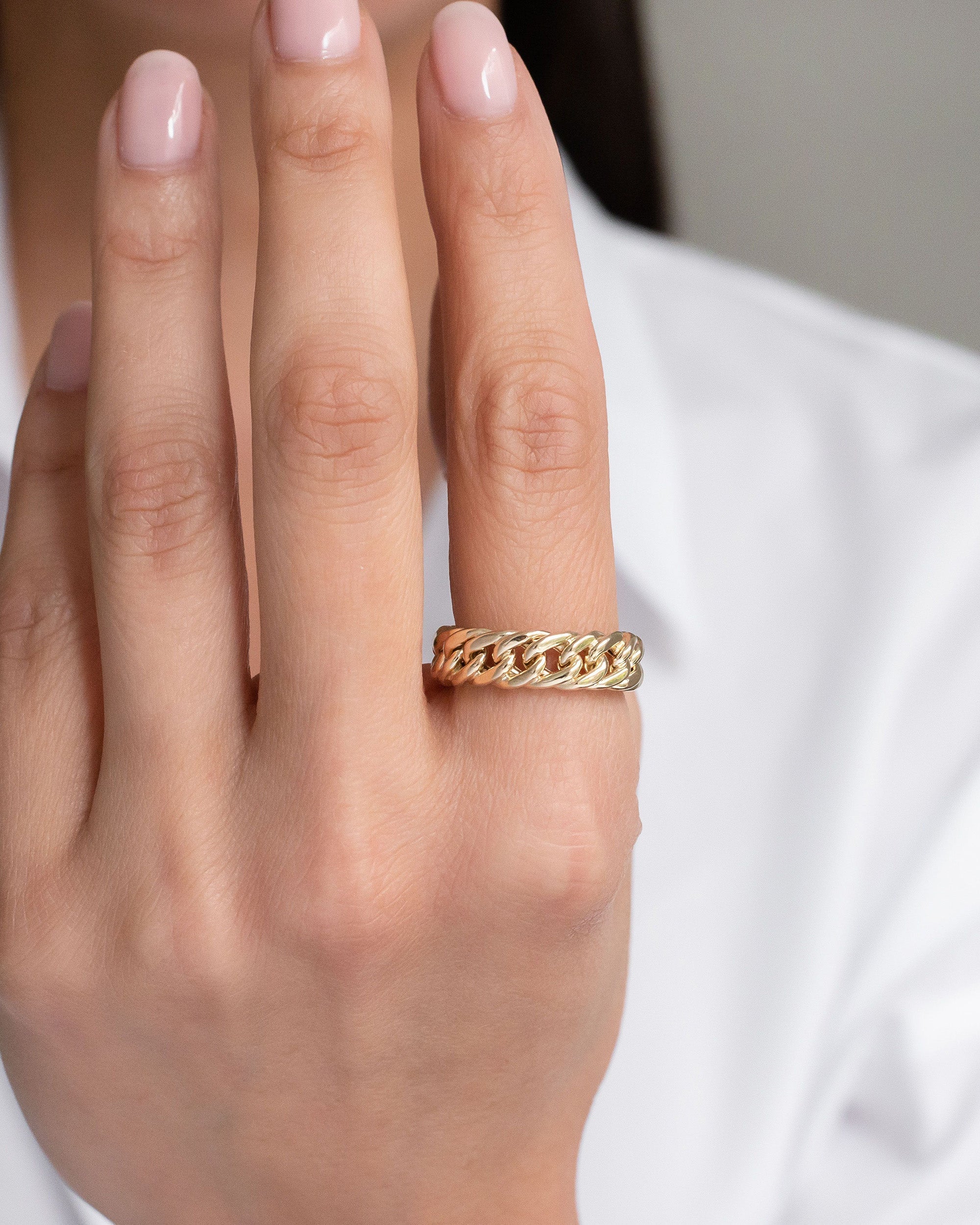 14K Cuban Link Ring