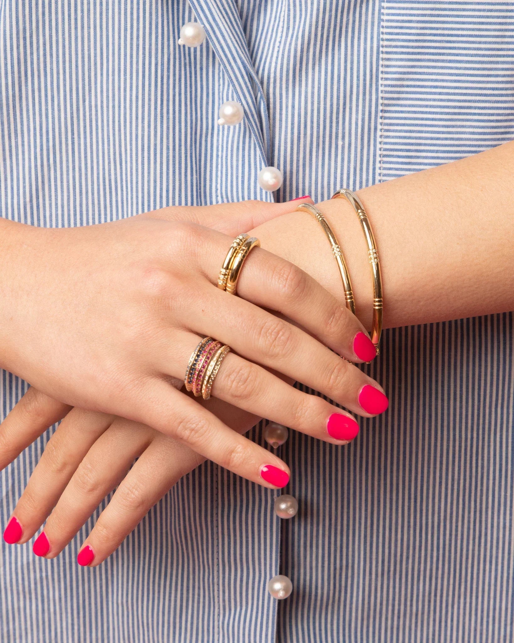 Crew 14K Gold Diamond Knife Edge Ring