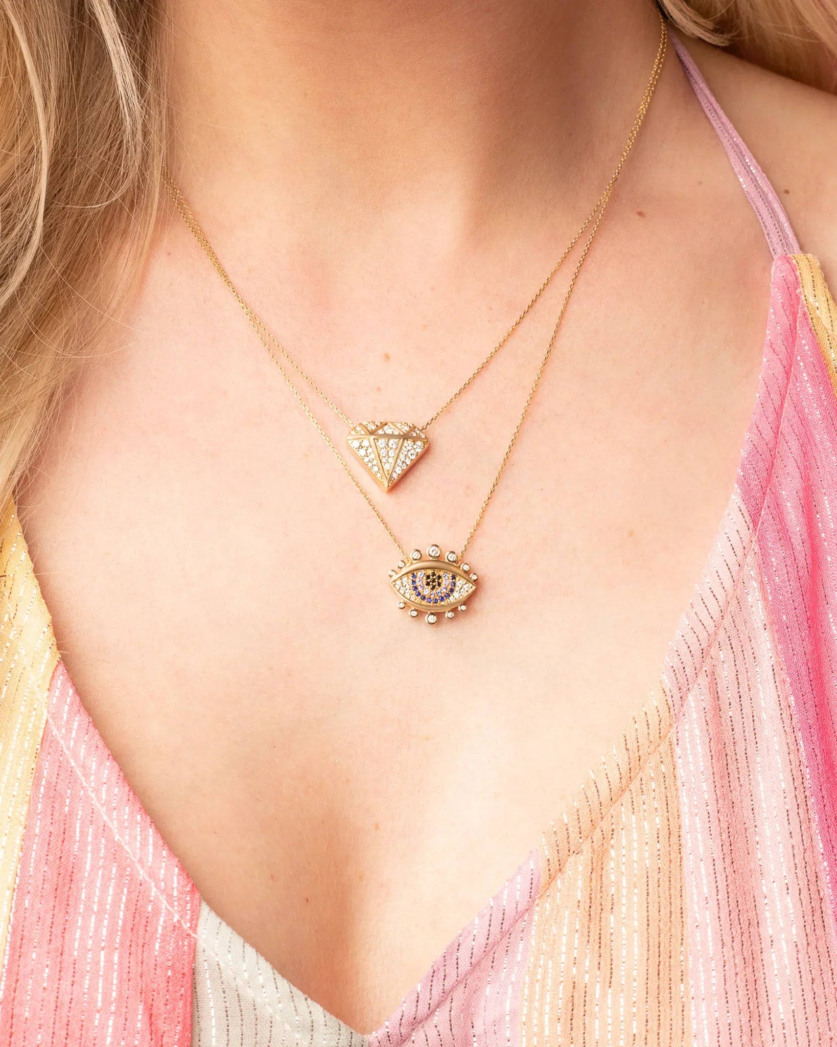 Juju 14K Gold Diamond Charm Pendant Necklace