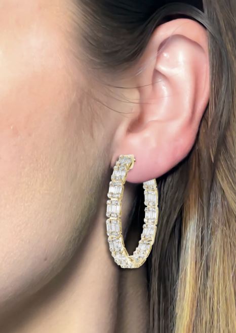 Limited Edition 18K Gold Diamond Inside-Out Hoop Earrings