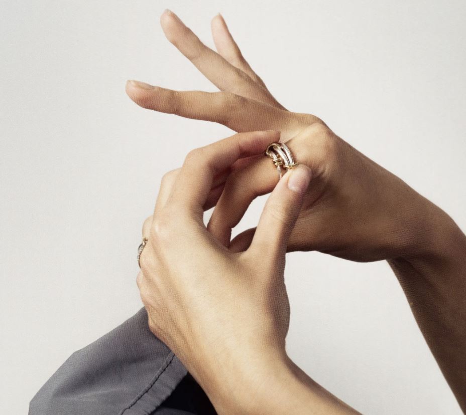 Raneth 18K Gold and Sterling Silver Linked Rings