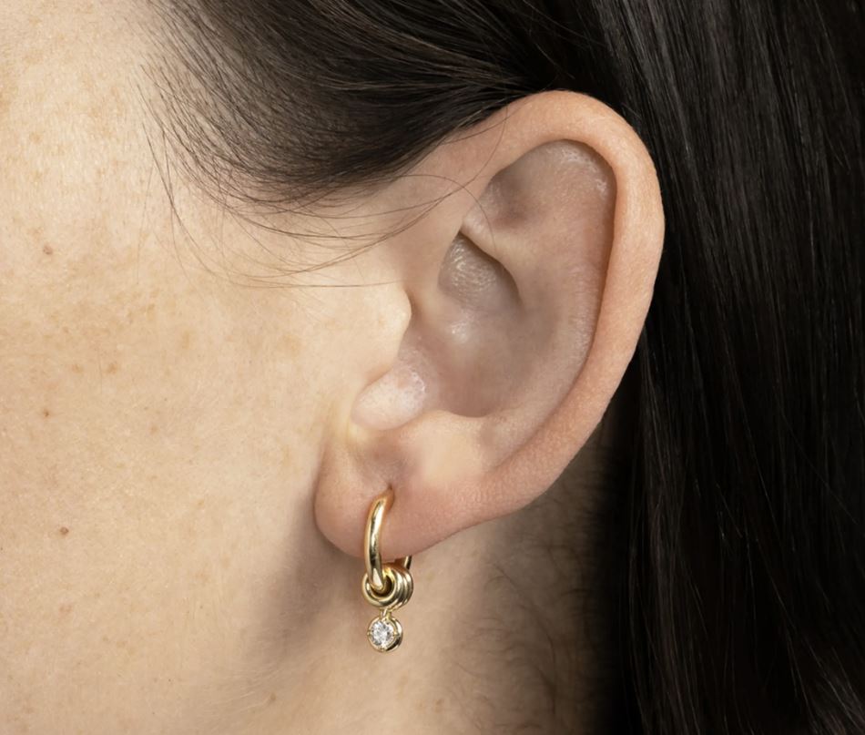 Zahra Micro 18K Gold Diamond Hoop Earrings