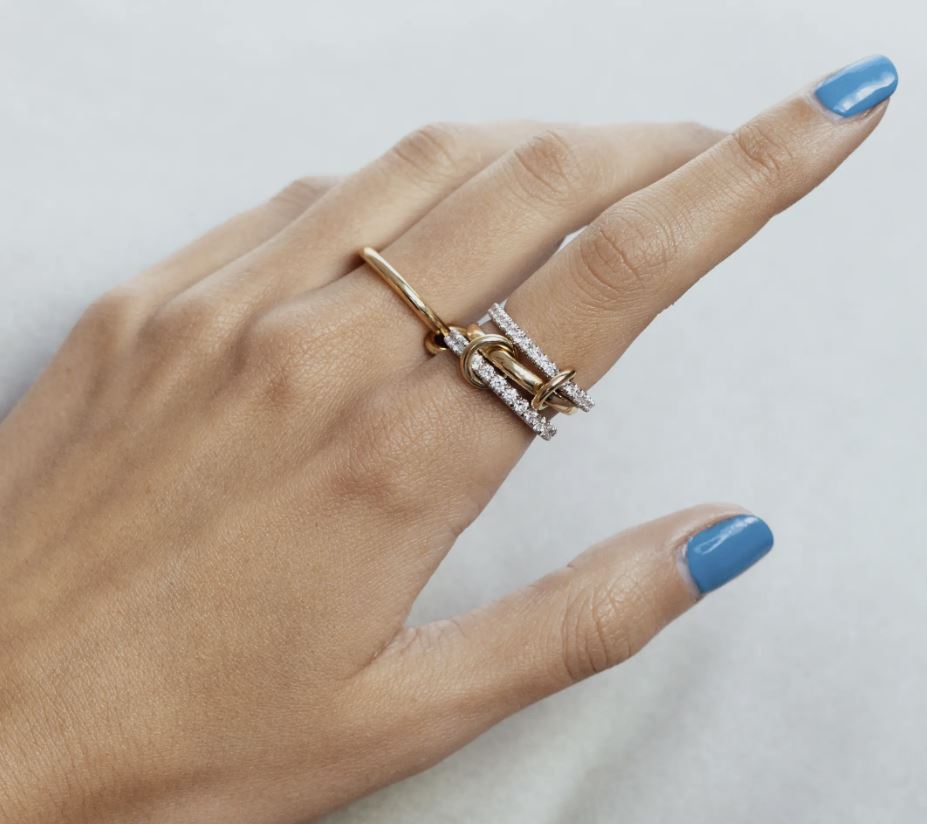 Halley 18K Two-Tone Gold Diamond Linked Rings