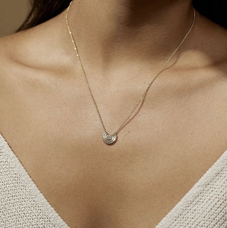 Petite Revival 14K Gold Diamond Pendant Necklace