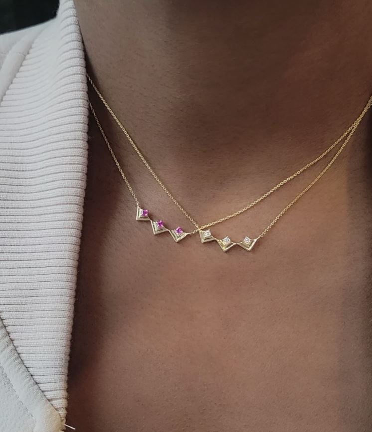 Revival 14K Gold Diamond Mini Frame Pendant Necklace