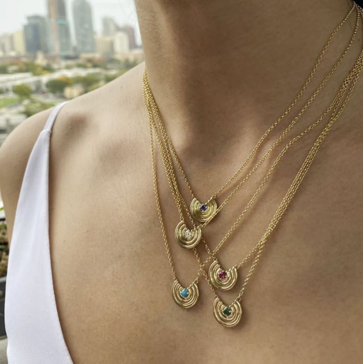 Petite Revival 14K Gold Sapphire Pendant Necklace