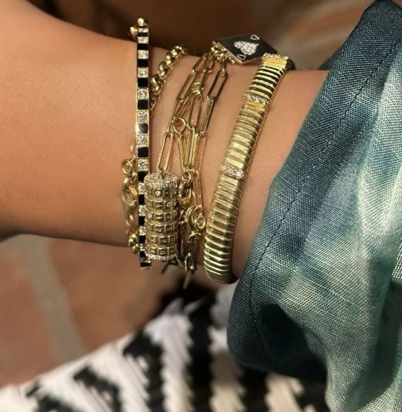Illusion 18K Gold Lacquer and Lab-Grown Diamond Bracelet