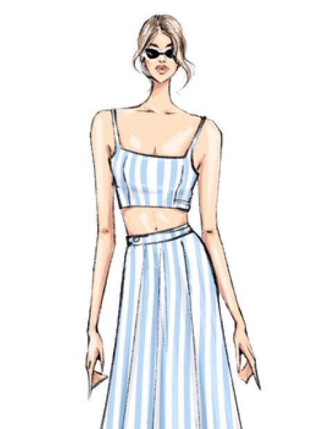 Emilia Striped Cotton Bustier Top