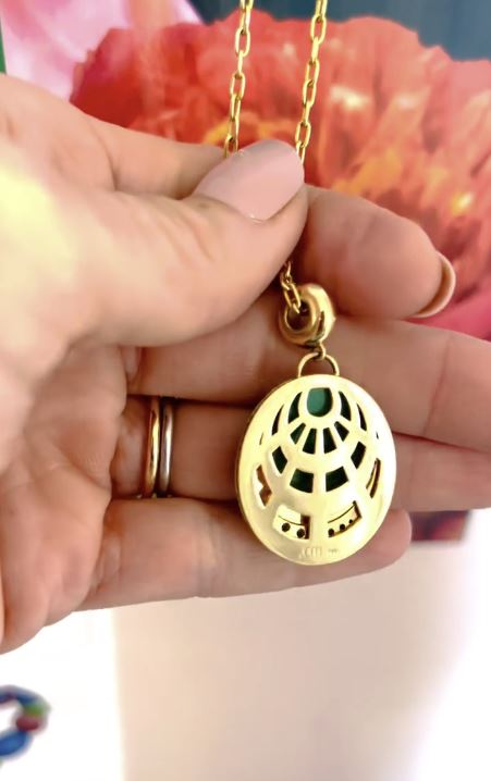 Color Wave 18K Gold Malachite and Tsavorite Pendant Necklace