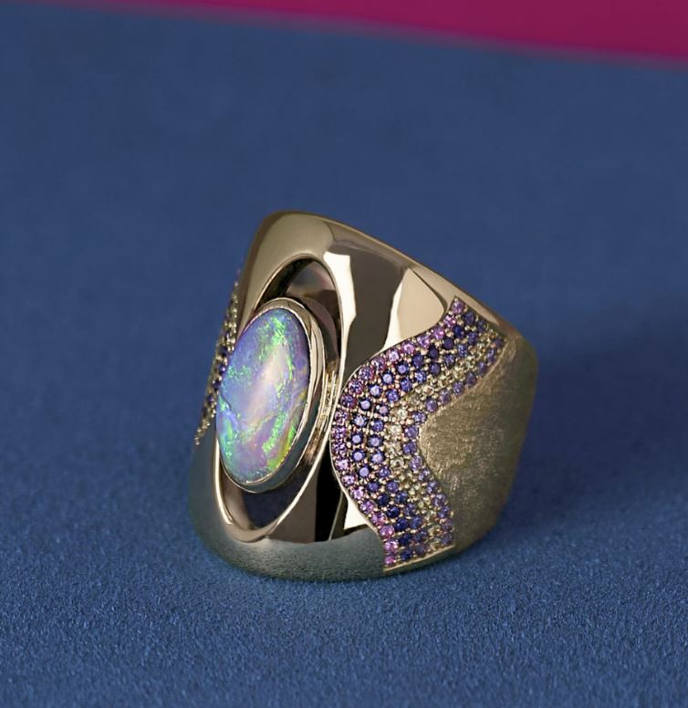 Color Wave 18K Gold Multi-Stone Mood Ring