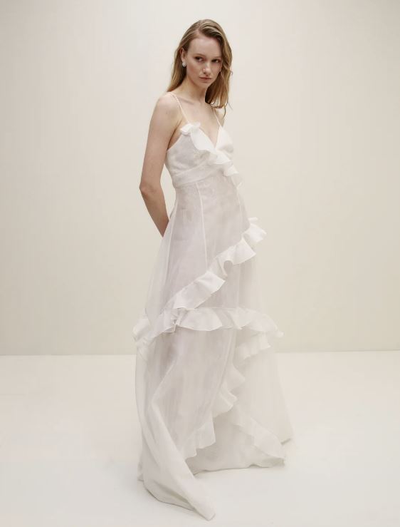 Mattina Ruffle-Trimmed Cotton Gauze Gown
