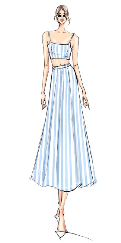 Anna Cotton Midi Skirt