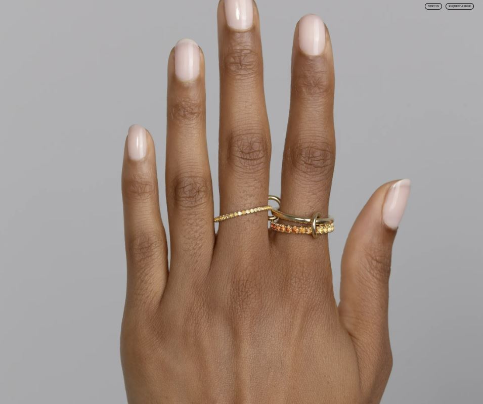 Norah 18K Gold Ombré Sapphire Linked Rings