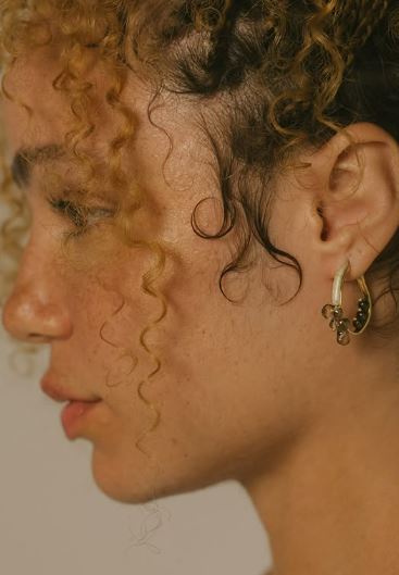 Woohoo 18K Gold Smokey Quartz Hoop Earrings