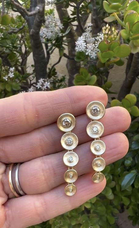 Stardust 18K Gold Champagne Diamond Earrings