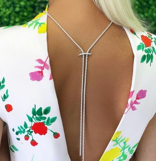 Mega Swirl 18K Gold Diamond Lariat Necklace