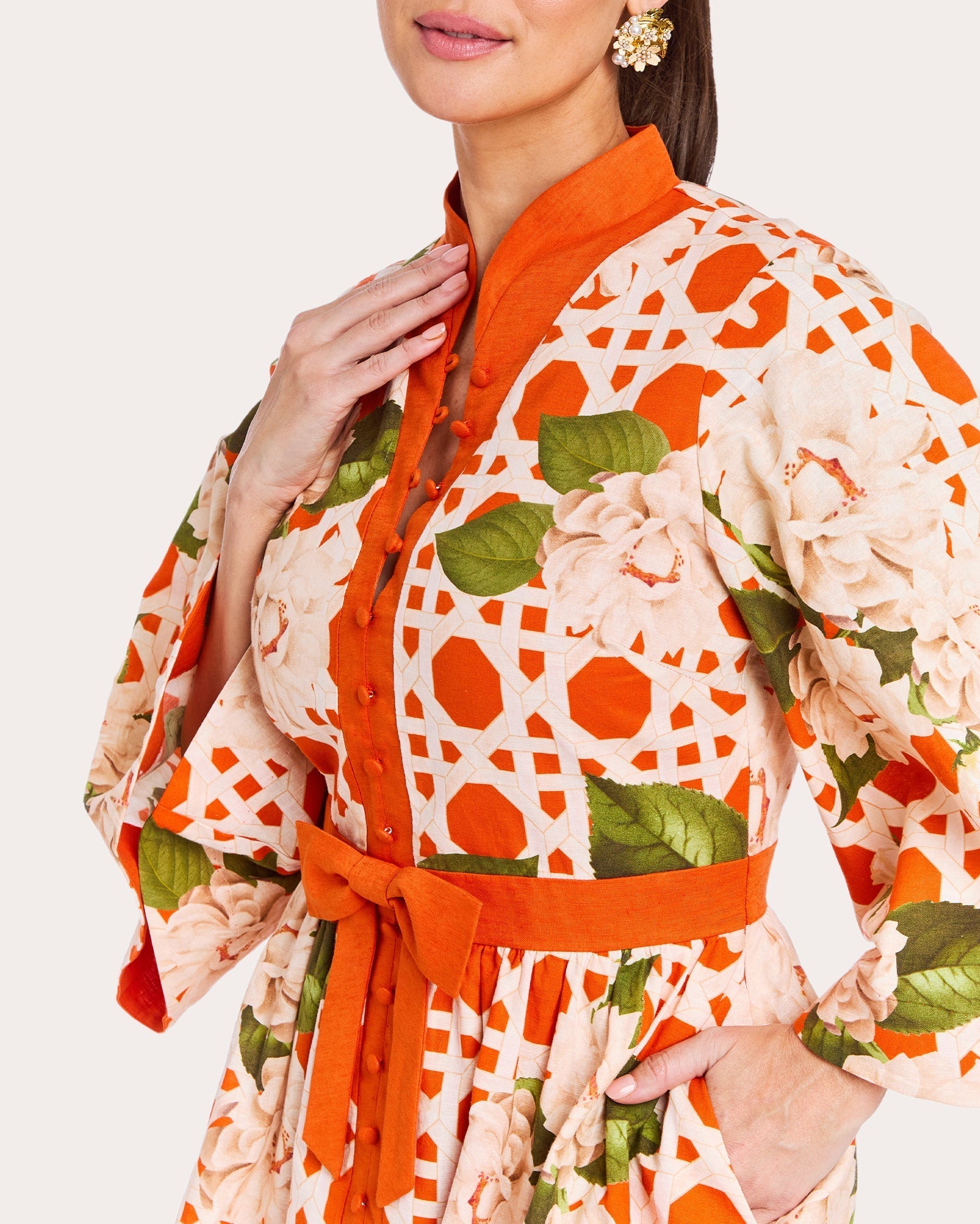 Carmen Floral Cotton Linen Mini Dress