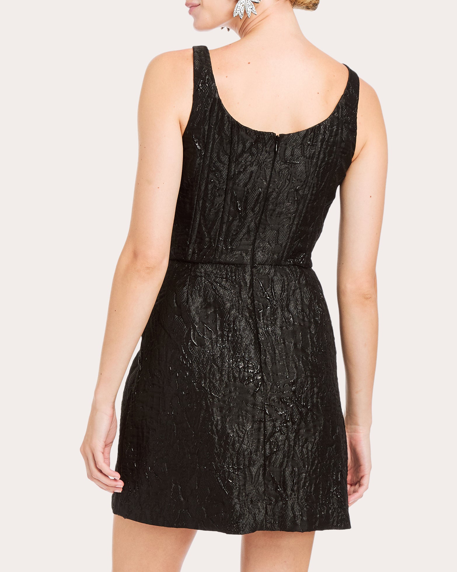 Chianti Embellished Metallic Jacquard Mini Dress