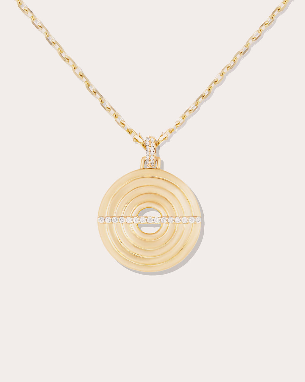 The Edge 14K Gold Diamond Disk Pendant Necklace