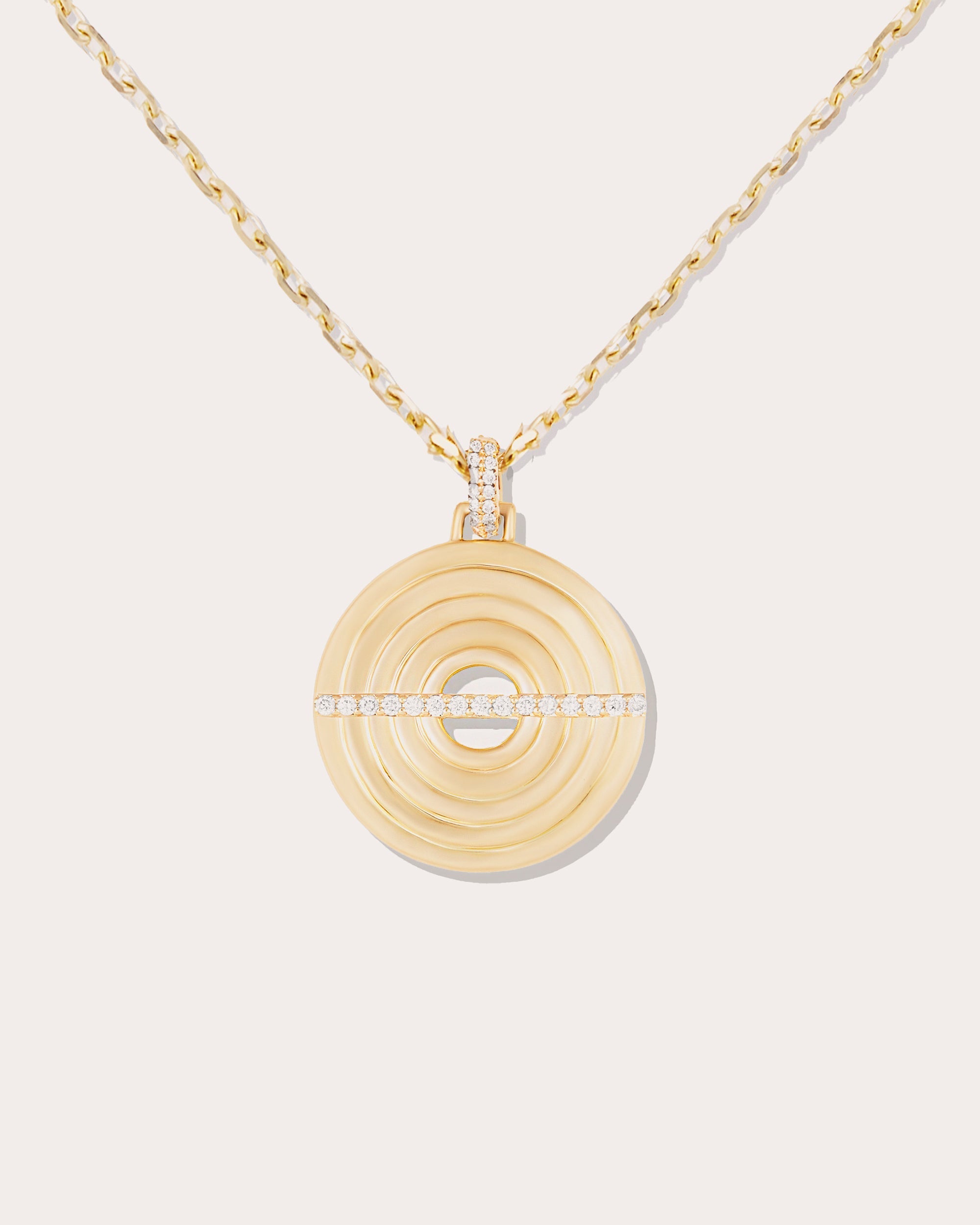 The Edge 14K Gold Diamond Disk Pendant Necklace