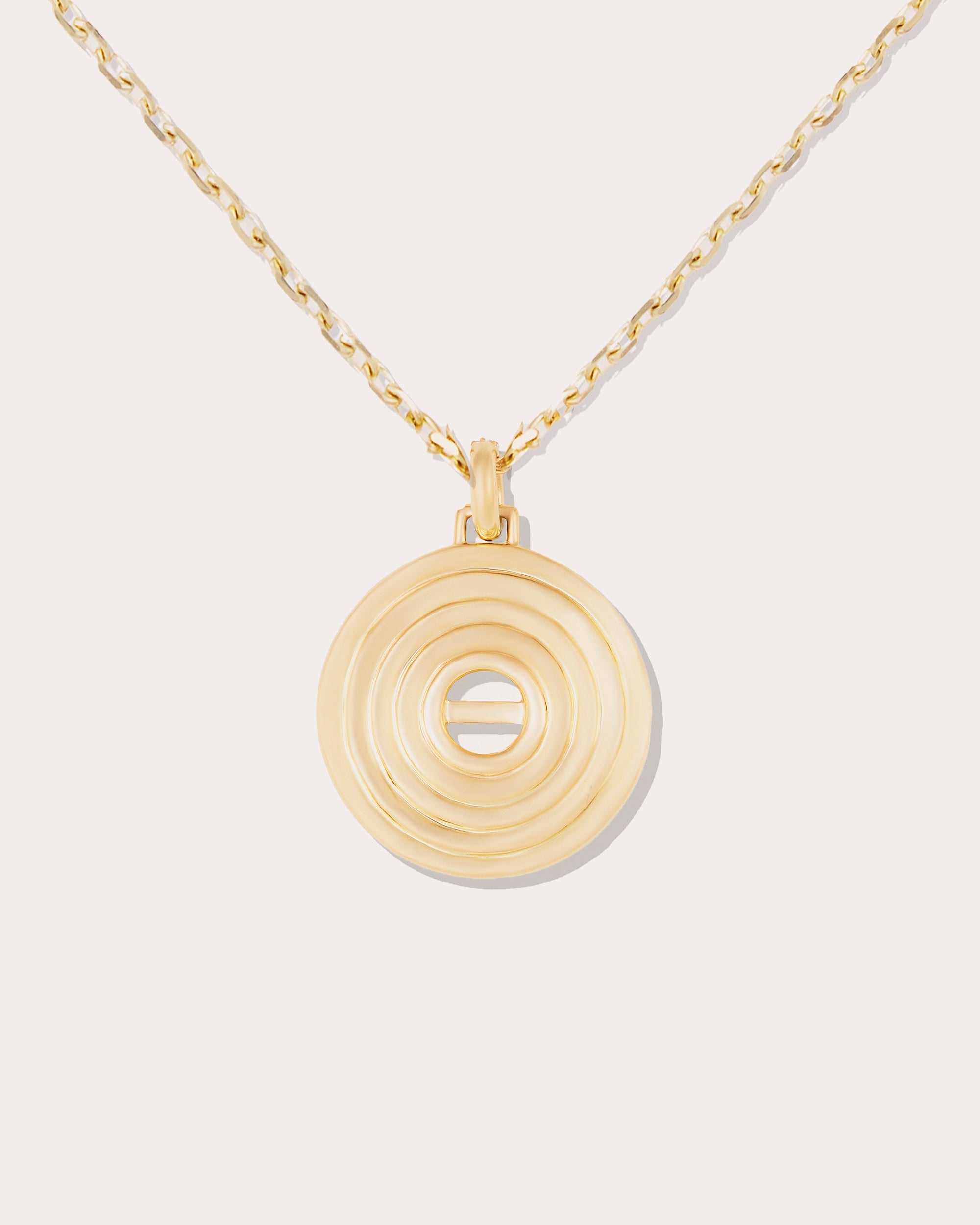 The Edge 14K Gold Diamond Disk Pendant Necklace
