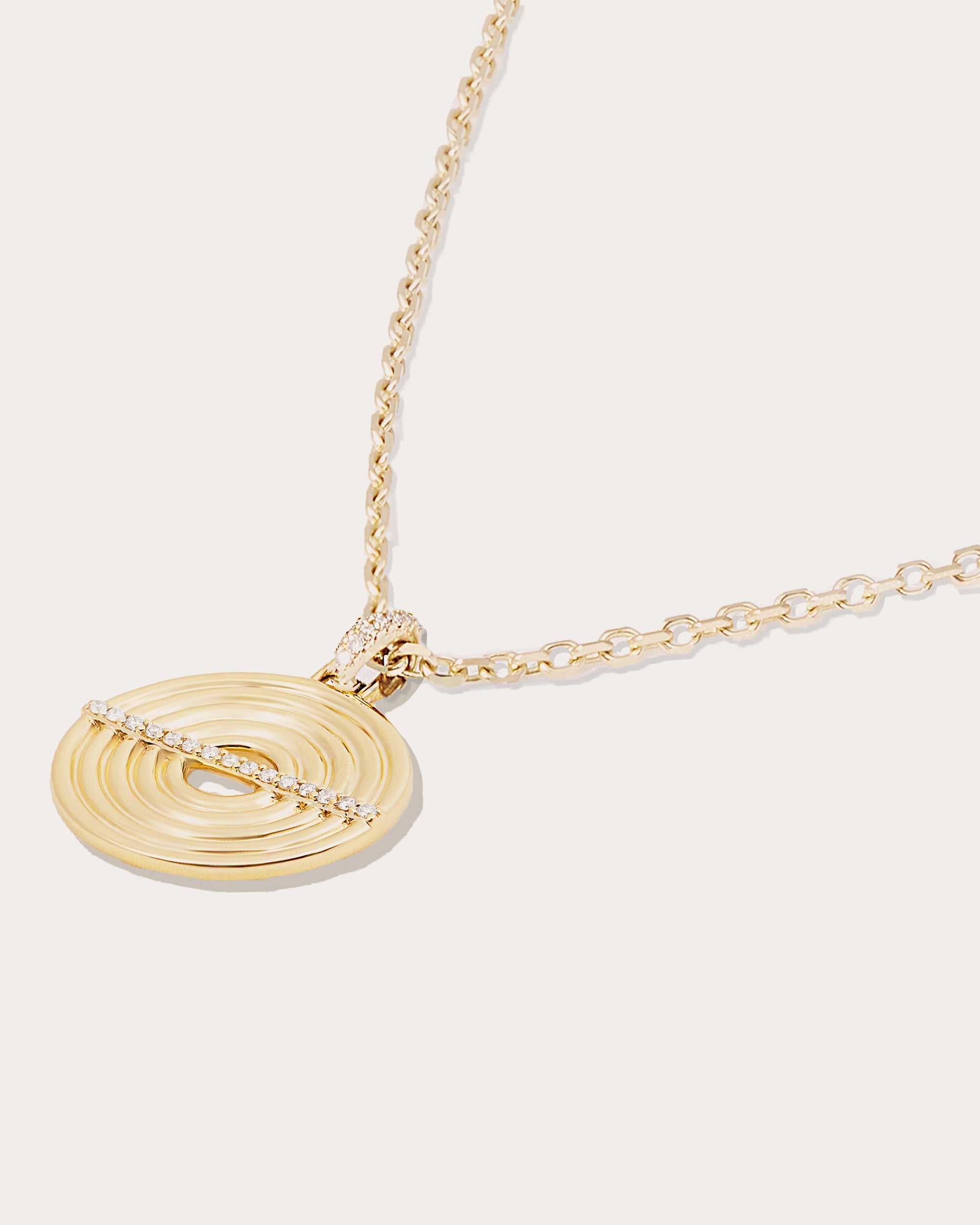 The Edge 14K Gold Diamond Disk Pendant Necklace