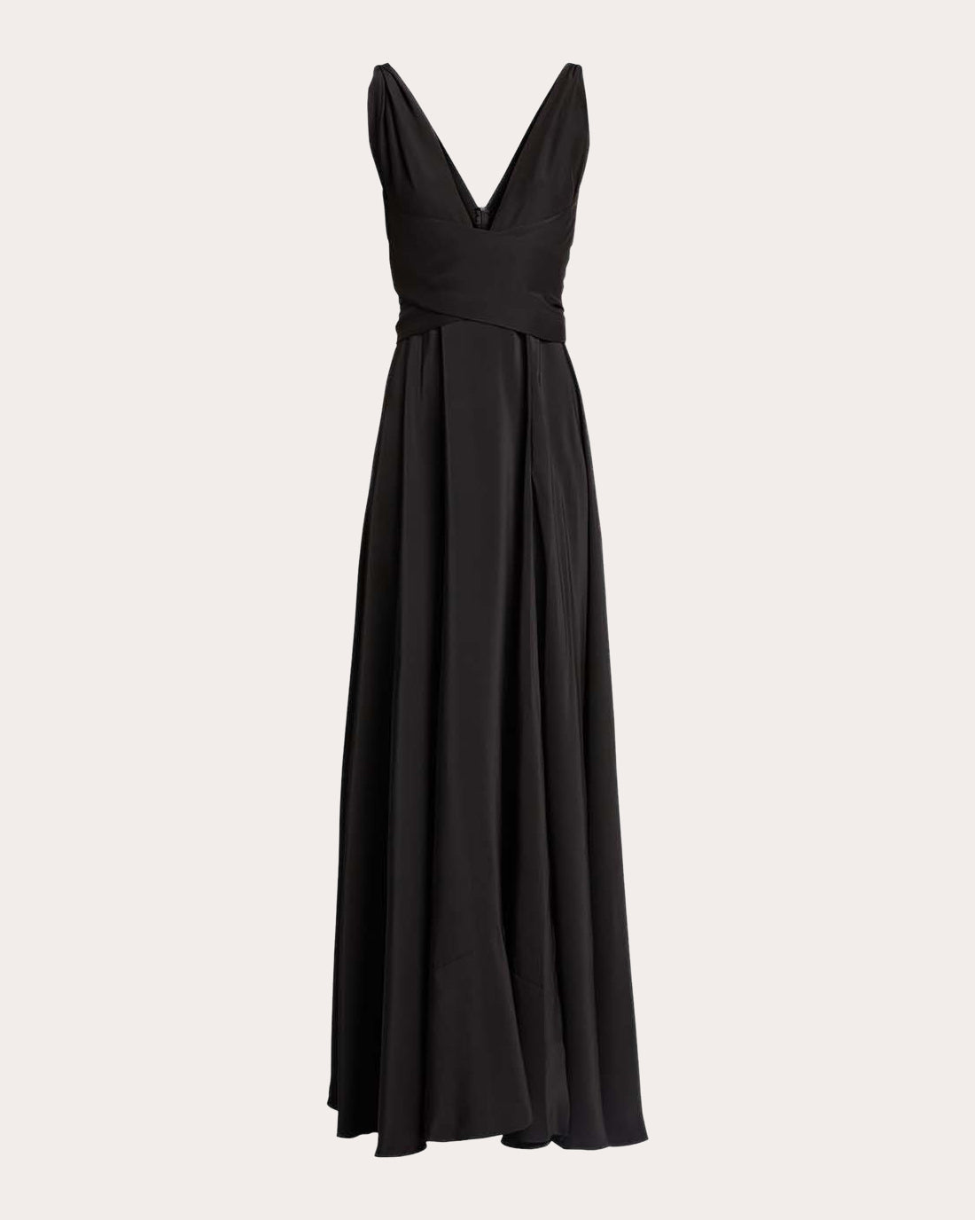 Cirrus Belted Silk-Charmeuse Gown